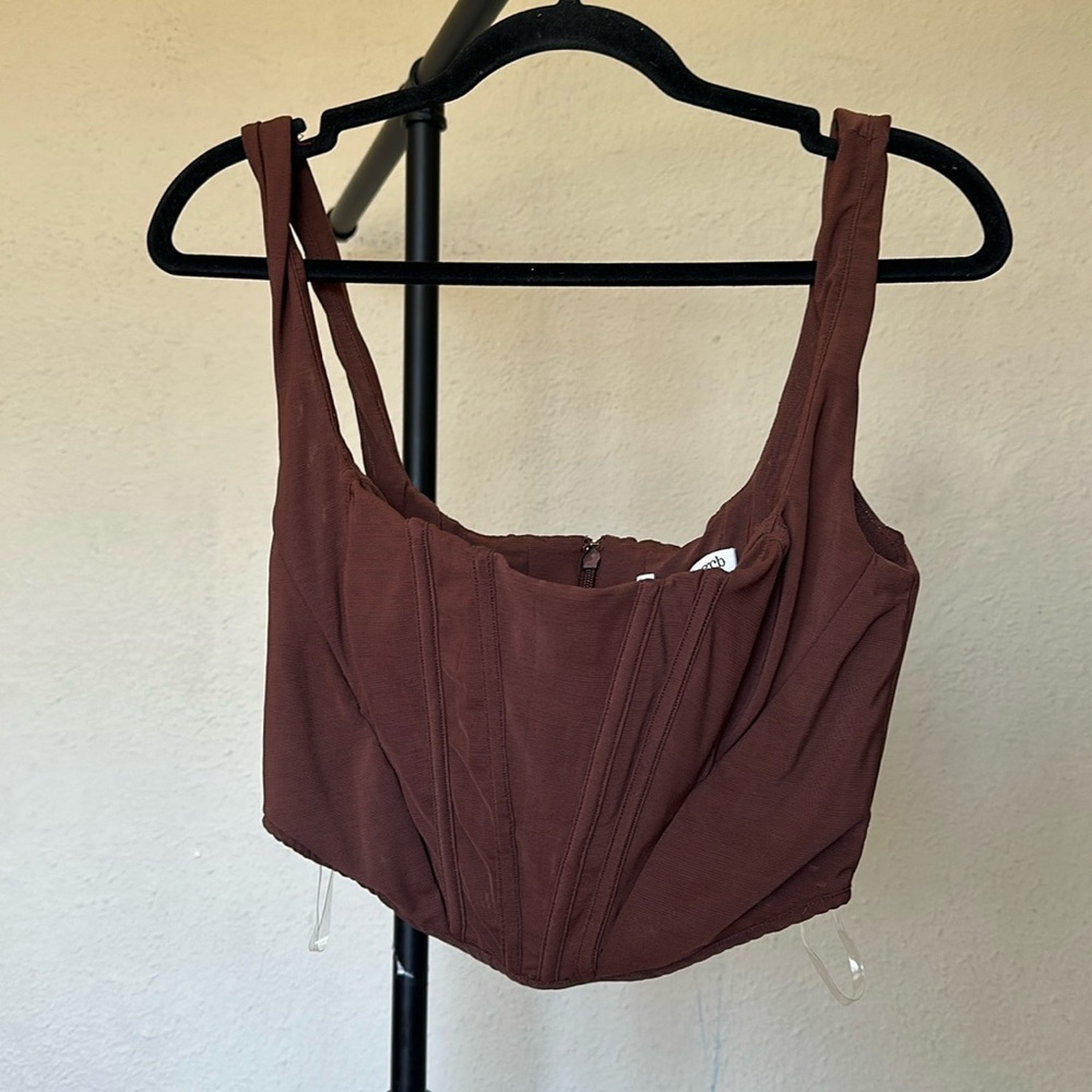 HOUSE OF CB 'Ninetta' Chocolate Mesh Corset NWOT size M - Picture 5 of 15